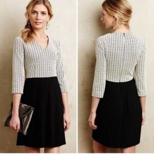 Ganni 3300 x Anthropologie jacquard jersey vneck pleated dress sz Small